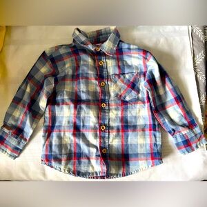 Plaid Kids Shirt - Blue and Resize 24mths